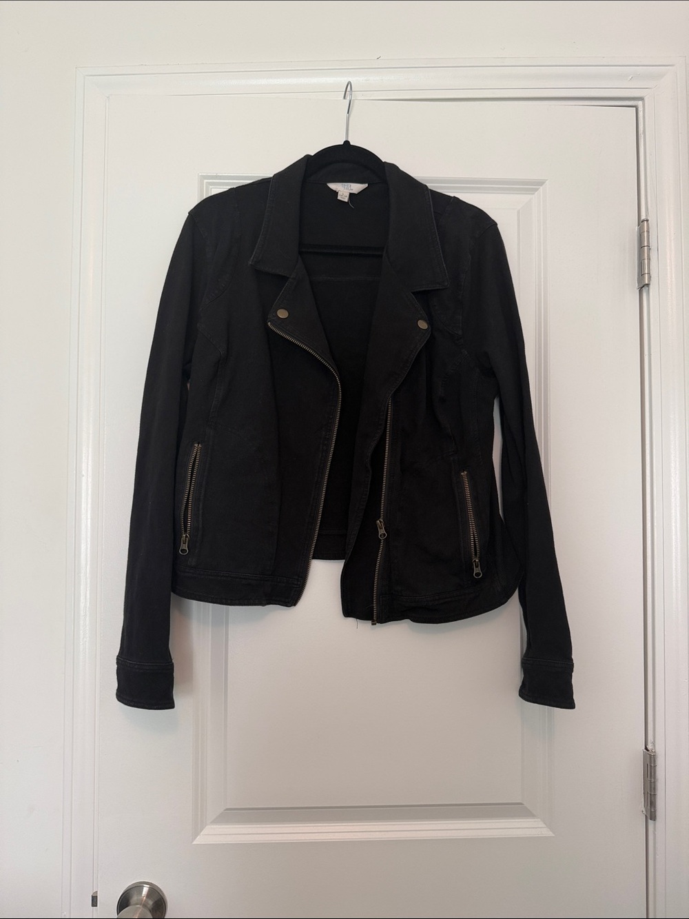 Women's Black Asymmetric Moto Jacket